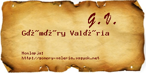Gömöry Valéria névjegykártya